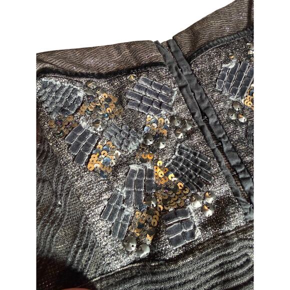 Y2K Staring at Stars Strapless Metallic Mini Dress Size 8 - Picture 10 of 12